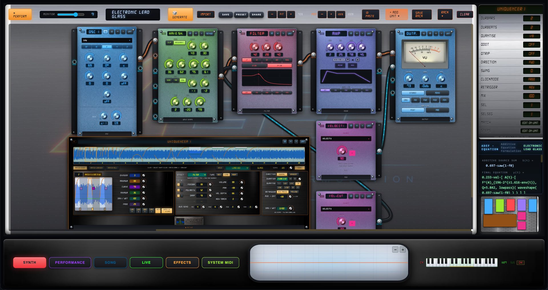 SYNTH — build an instrument from units