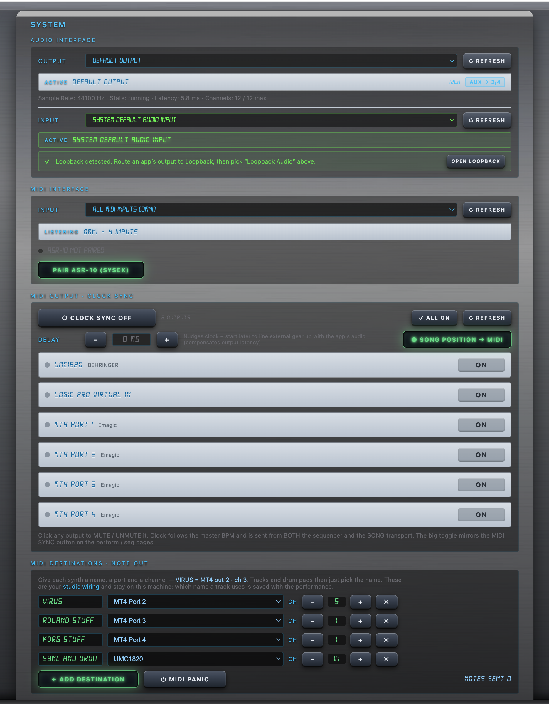 SYSTEM MIDI
