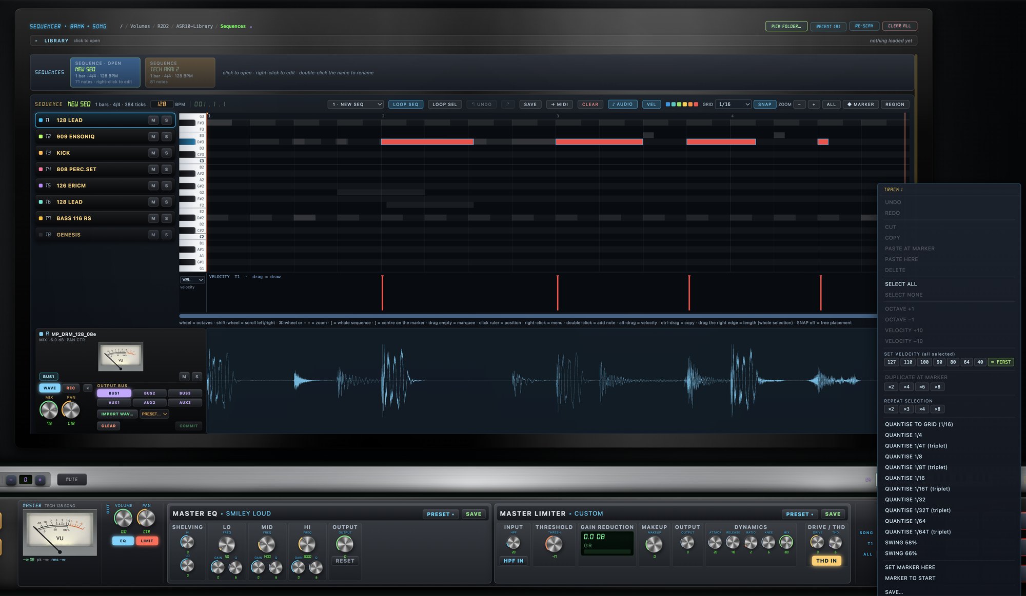 ERX10 4.2 sequencer with the master EQ and master limiter